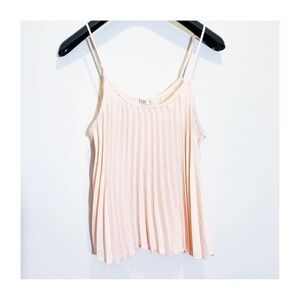 TOBI Pleated Sleeveless Tank Top Pink/Coral small